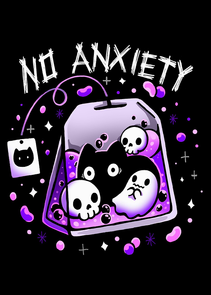 No Anxiety Tea Bag Illustration