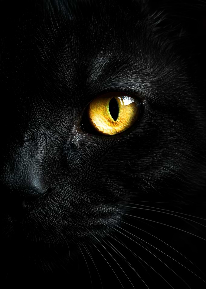 Black Cat with Golden Eye
