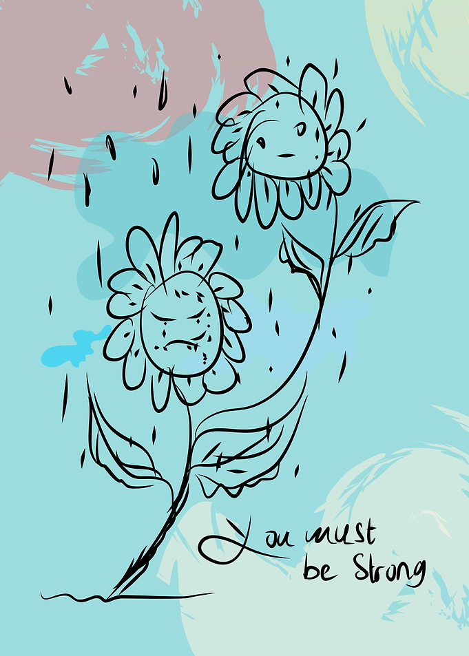 Sad Flowers in the Rain