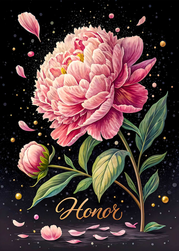 Pink Peony Honor in Full Bloom