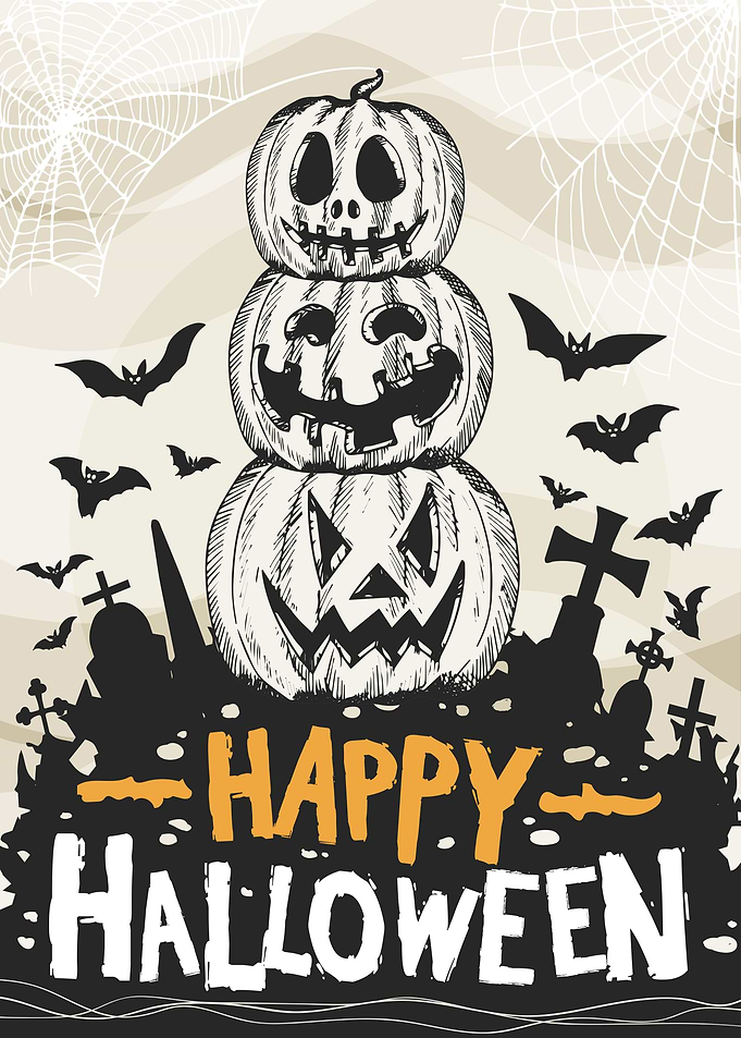 Happy Halloween Pumpkin Stack