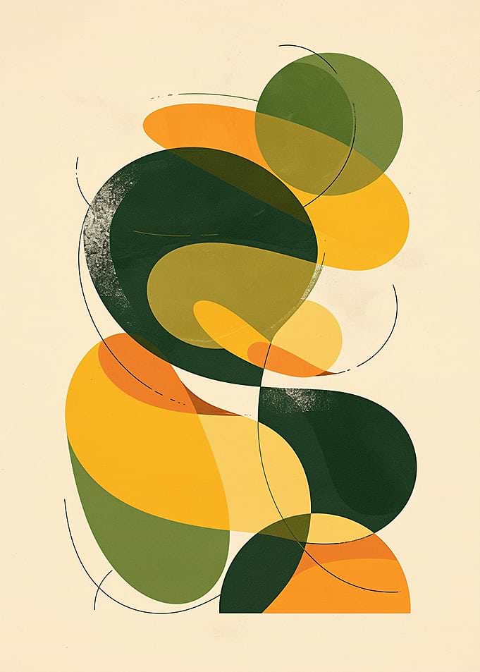 Abstract Geometric Shapes in Earth Tones