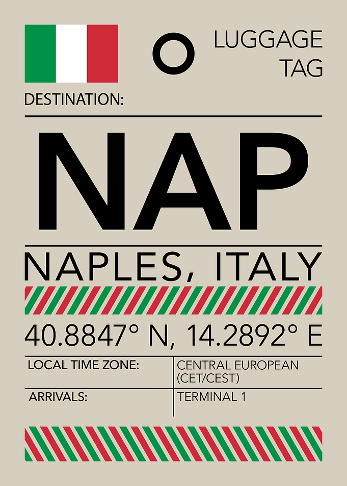 NAP Naples, Italy Airport Luggage Tag