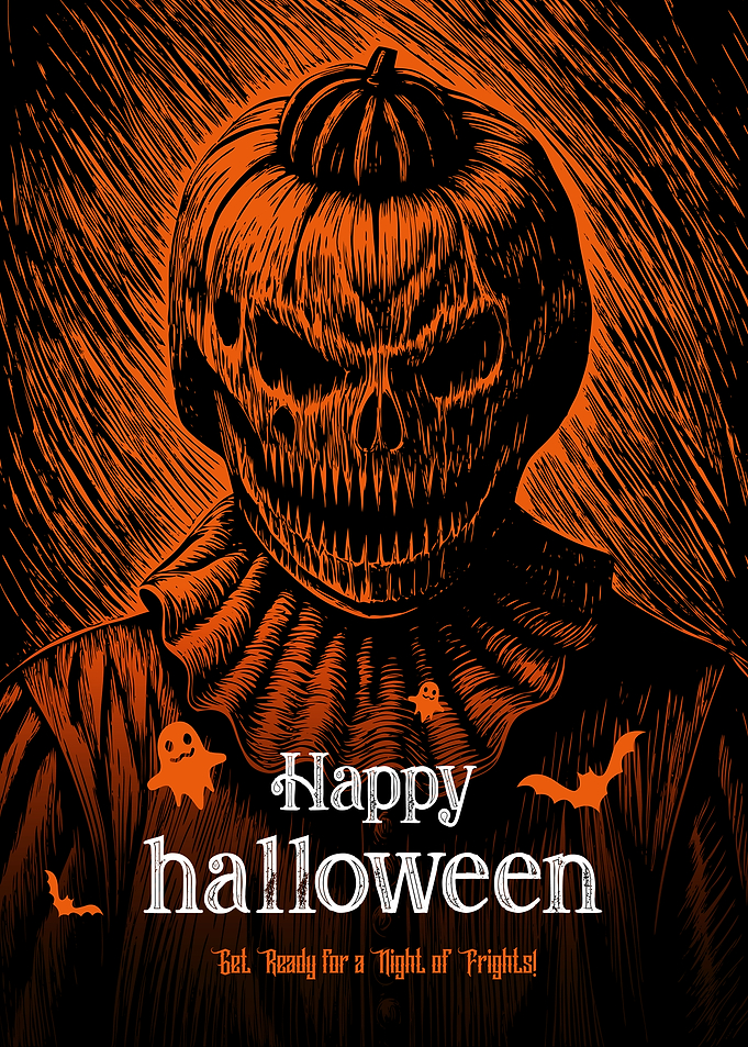 Happy Halloween Pumpkin Scarecrow Illustration