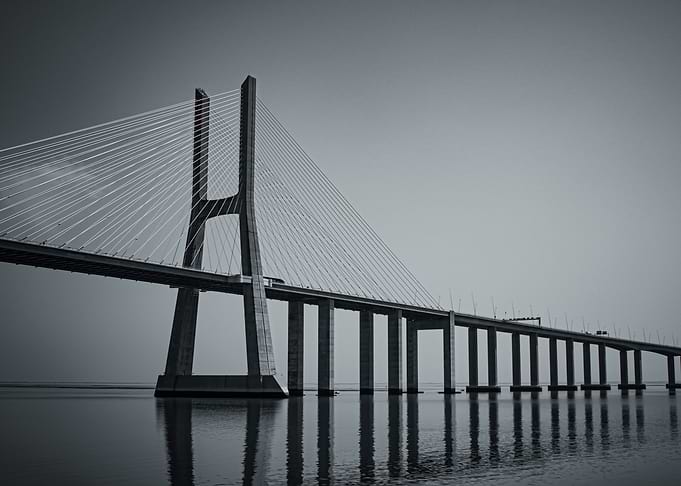 Black and White Vasco Da Gama Bridge