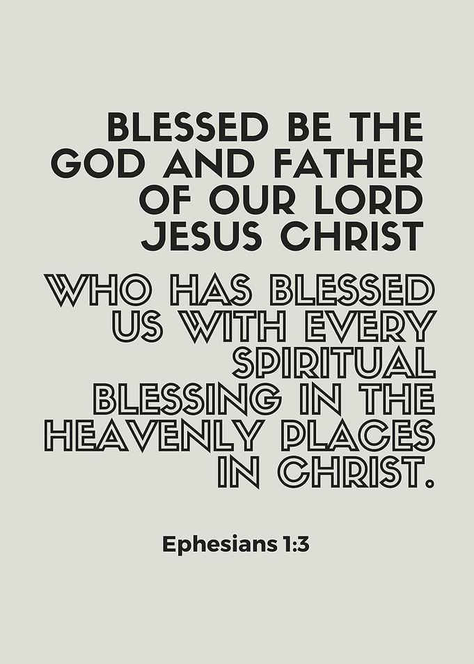 Ephesians 1:3 Bible Verse Text Art