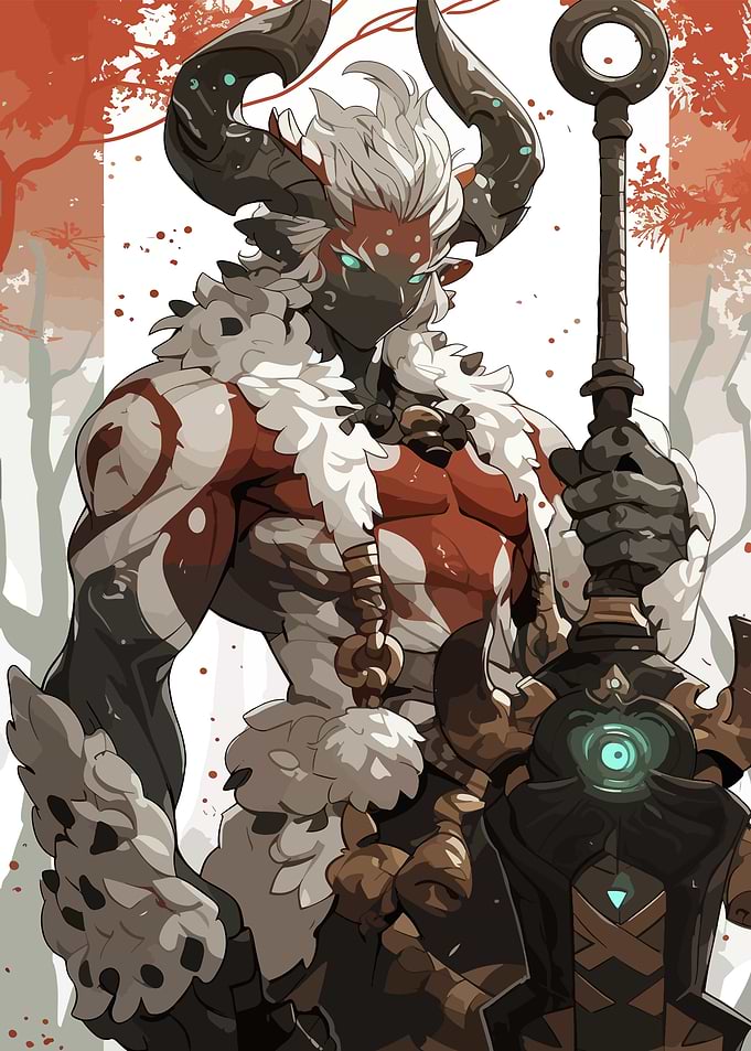 Horned Warrior with Massive Weapon