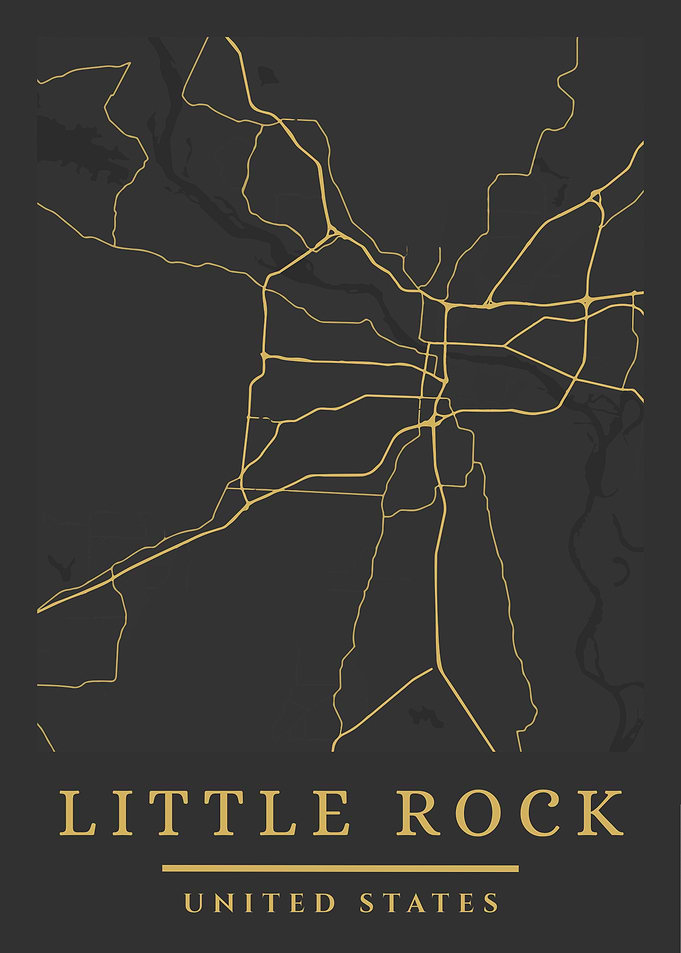 Little Rock, United States Map Art