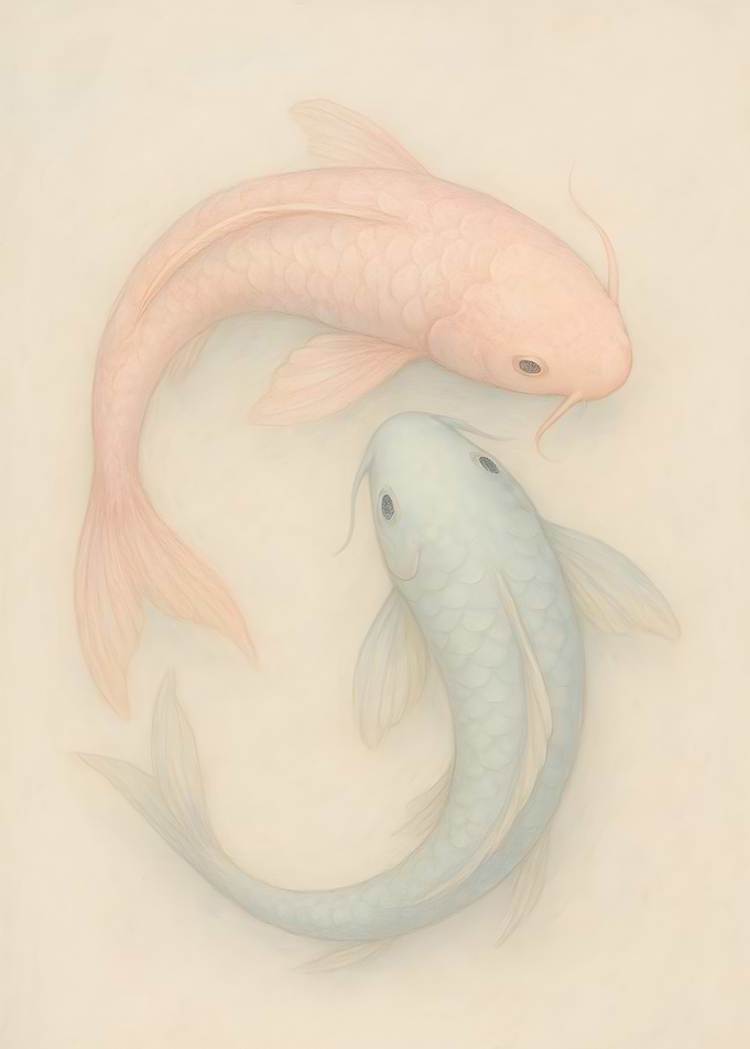 Two Koi Fish Yin Yang