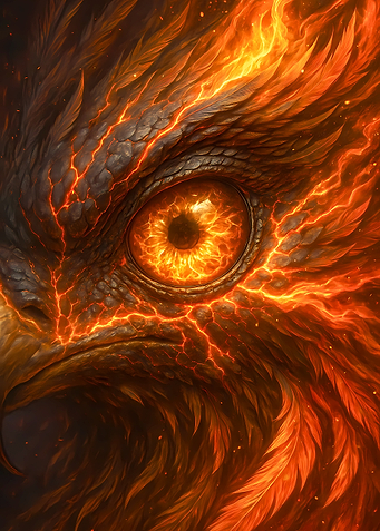 Fiery Eagle Eye Close-Up