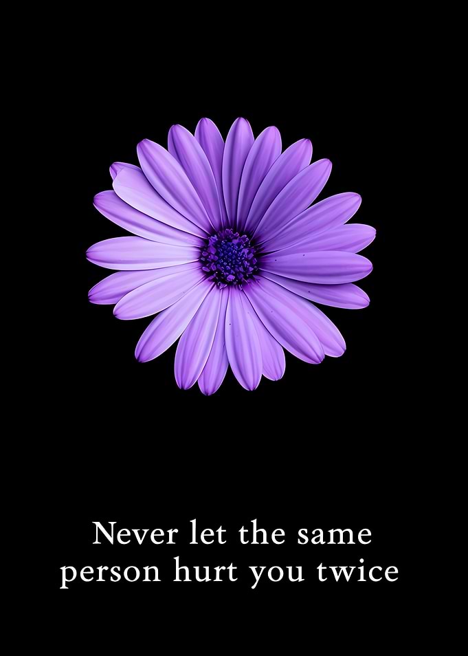 Purple Flower with Inspirational Quote