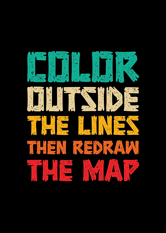 Color outside the lines then redraw the map retro