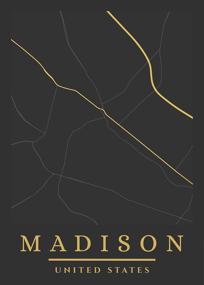 Madison, United States Minimalist Map