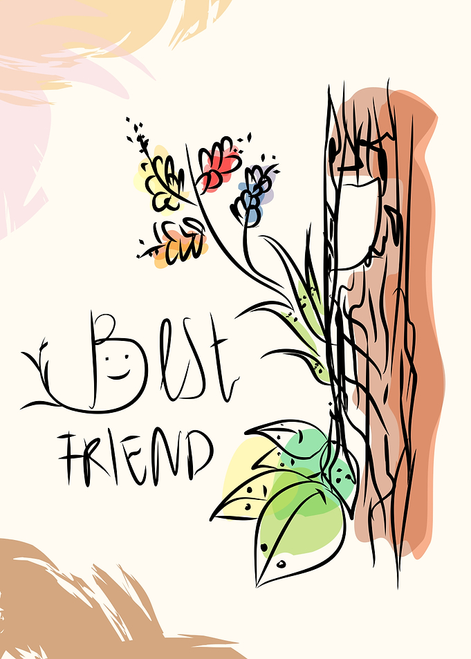 Best Friend Floral Illustration