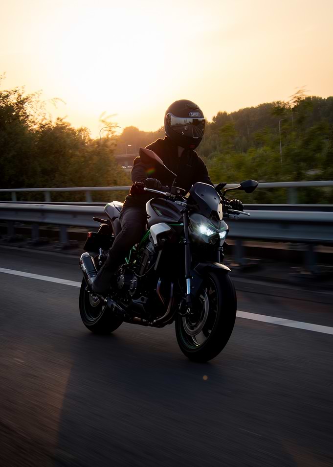 Motorcycle Ride at Sunset
