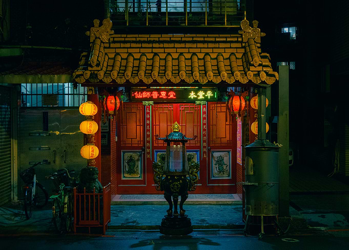 Nighttime Temple in Taipei