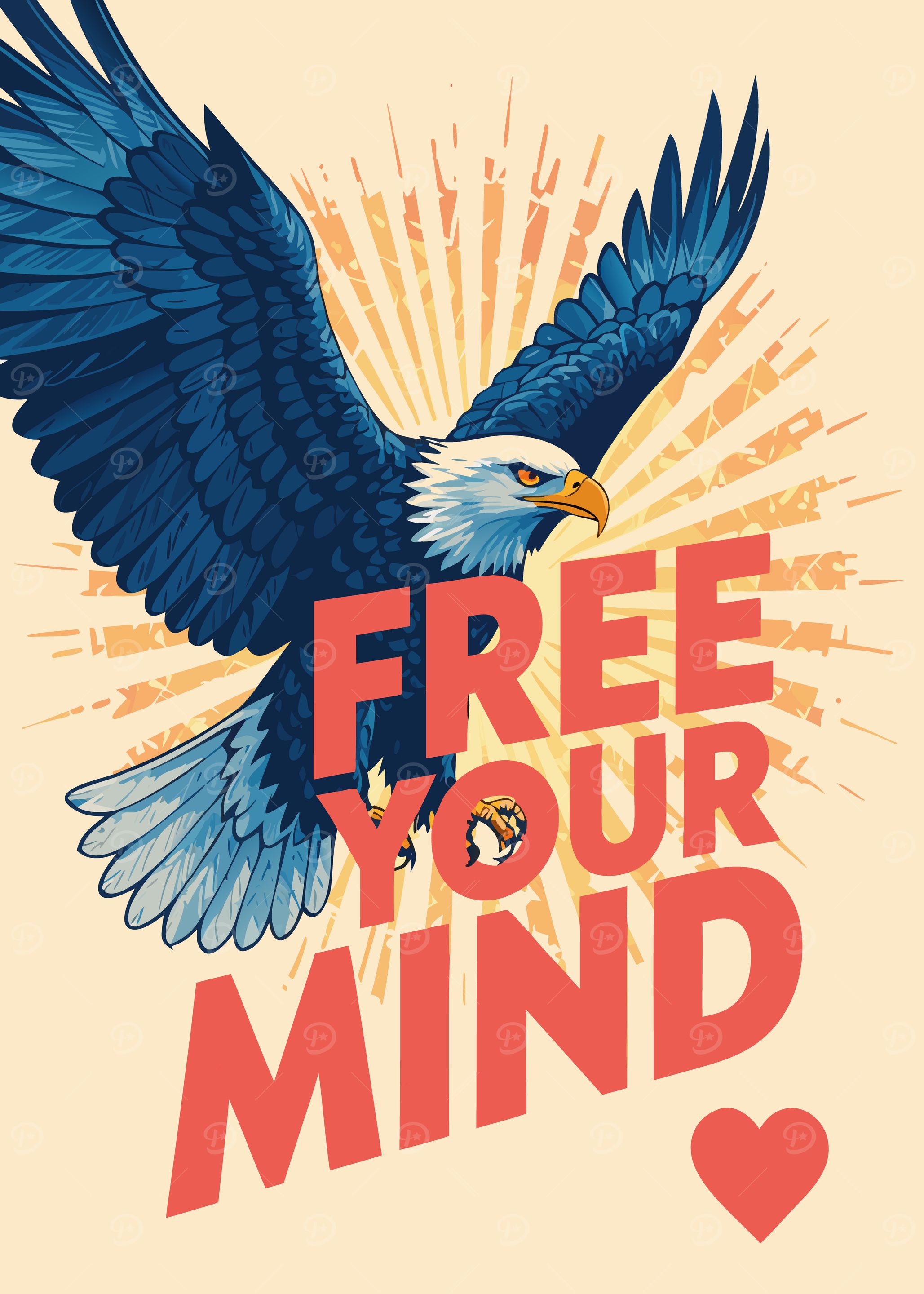 Eagle with 'Free Your Mind' Text