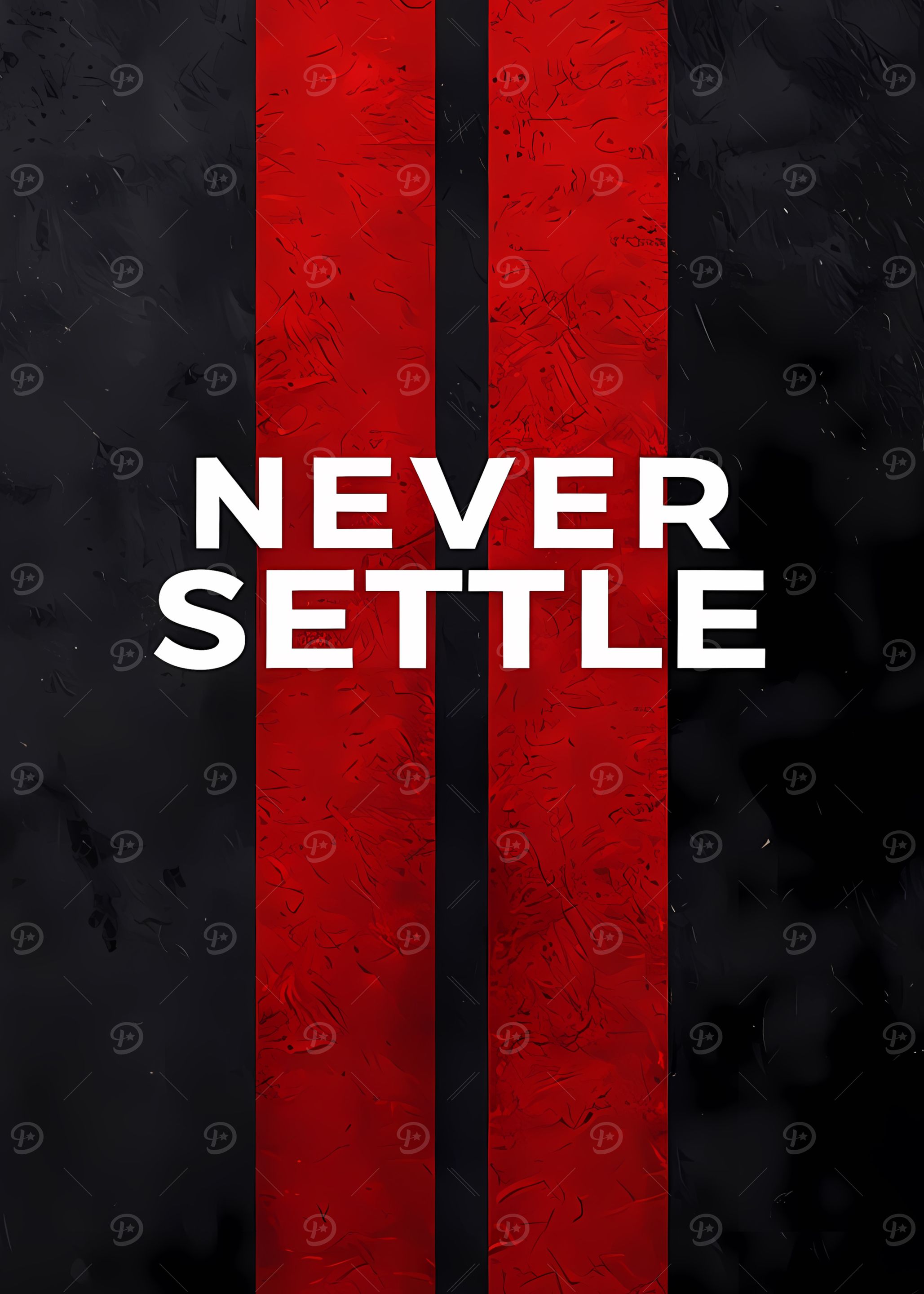 Never Settle Abstract Red and Black