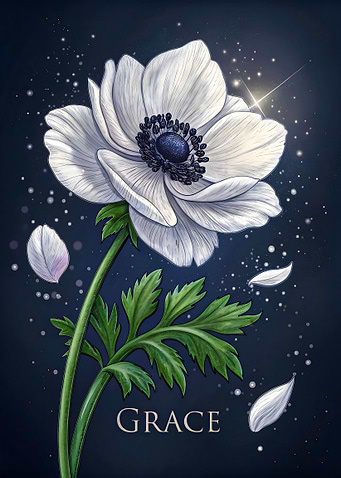 White Anemone Graceful Serenity Unfolds