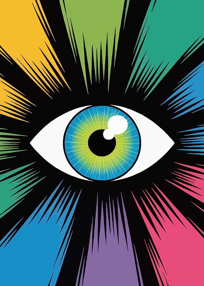 Colorful Eye Pop Art Illustration