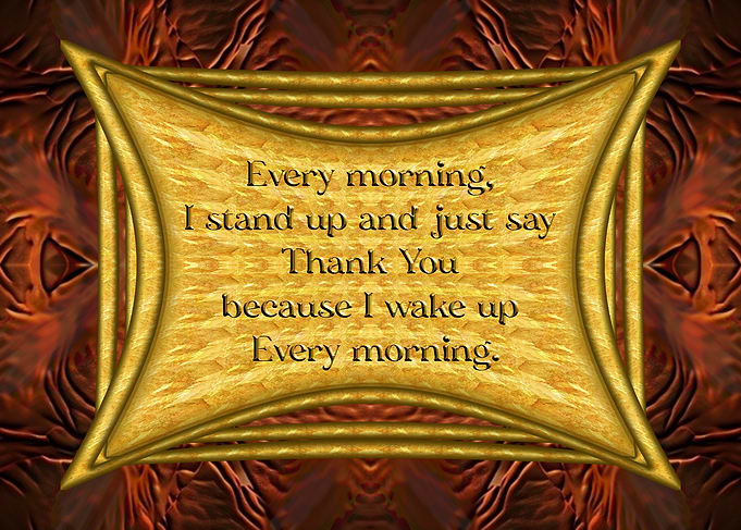 Gratitude Morning Quote in Golden Frame