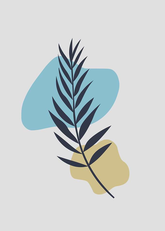 Minimalist Leaf with Abstract Shapes
