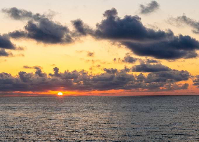 Sunset over the Mediterranean Sea in Mallorca