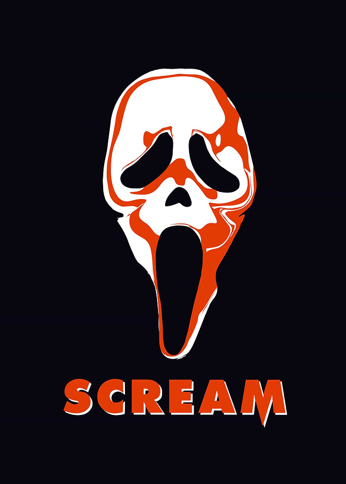 Scream Movie Mask Minimalist Poster