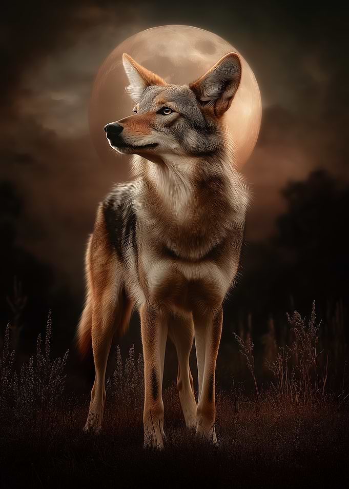 Coyote Under The Moonlight