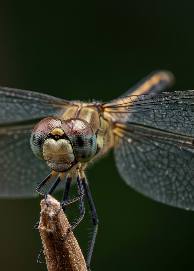 Dragonfly Close-Up on Twig