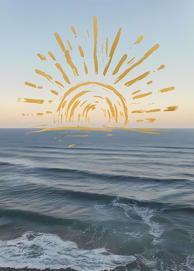 Ocean Sunrise Illustration
