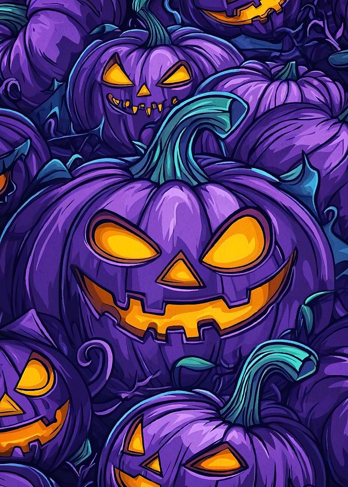 Purple Halloween Pumpkins