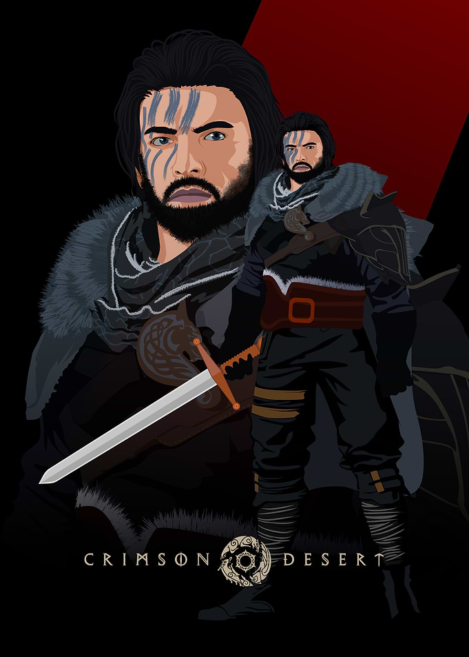 Crimson Desert Warrior Illustration