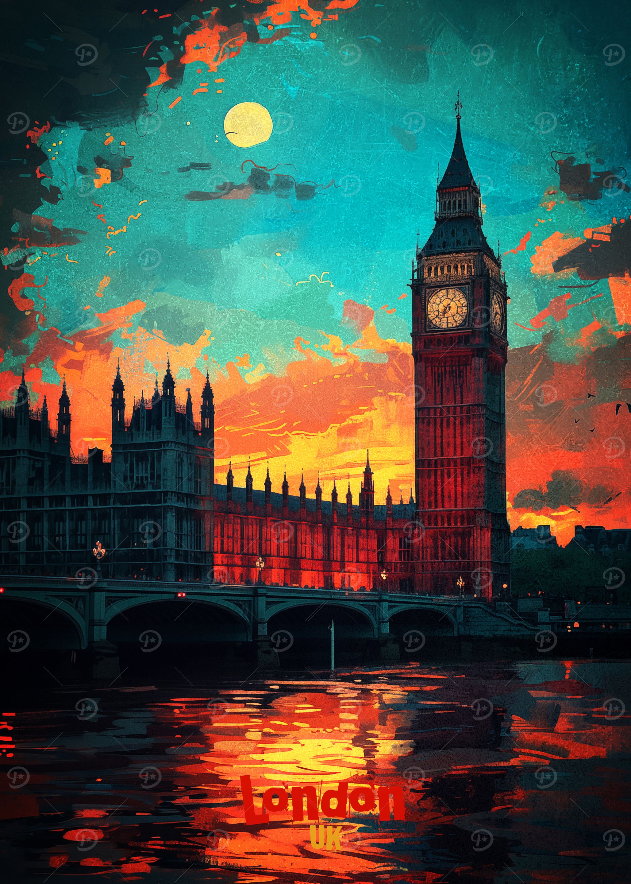 London UK Big Ben at Sunset