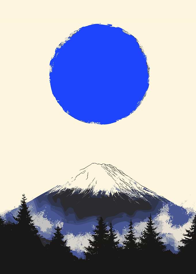 Mount Fuji and Blue Sun