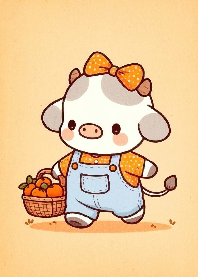 Cow Basket Oranges