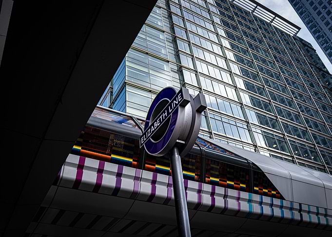 Elizabeth Line Sign in London