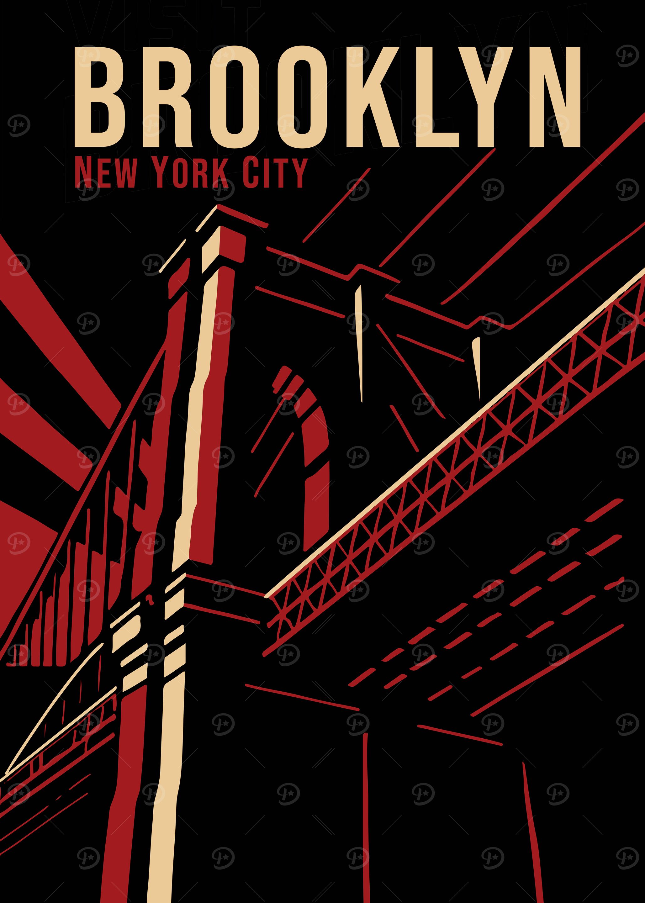 Brooklyn Vintage Travel Poster