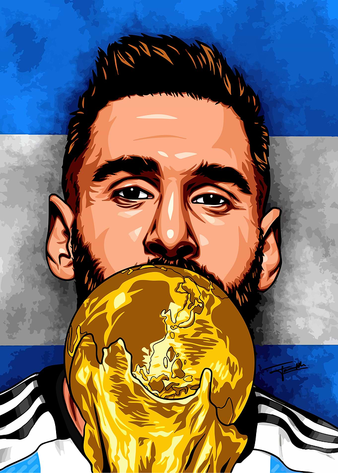 Lionel Messi World Cup Victory Art