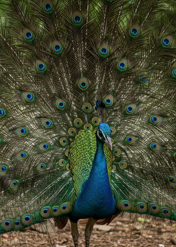 Peacock Displaying Feathers
