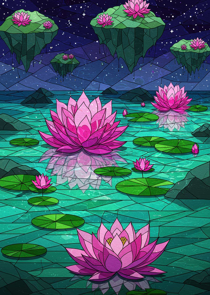 Floating Islands and Lotus Flowers