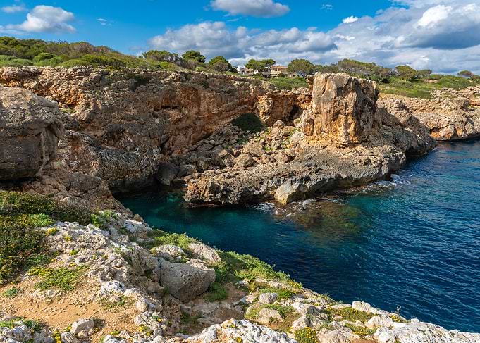 Rocky Coast of Mallorca with Turquoise Mediterranean Sea