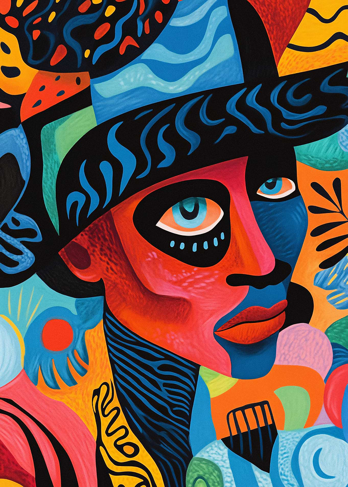 Abstract Colorful Face Portrait