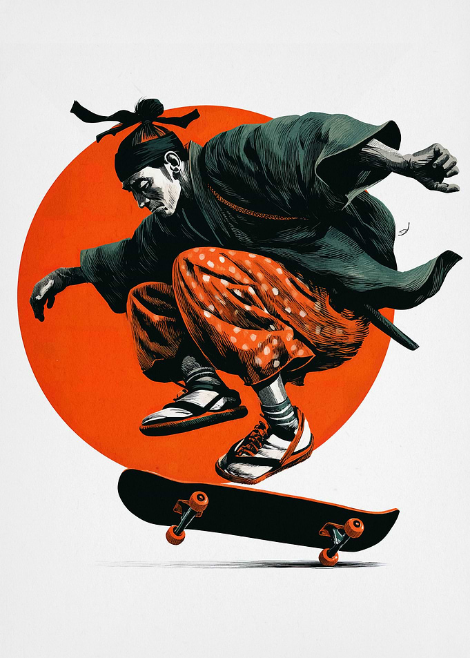 Samurai Skateboarder
