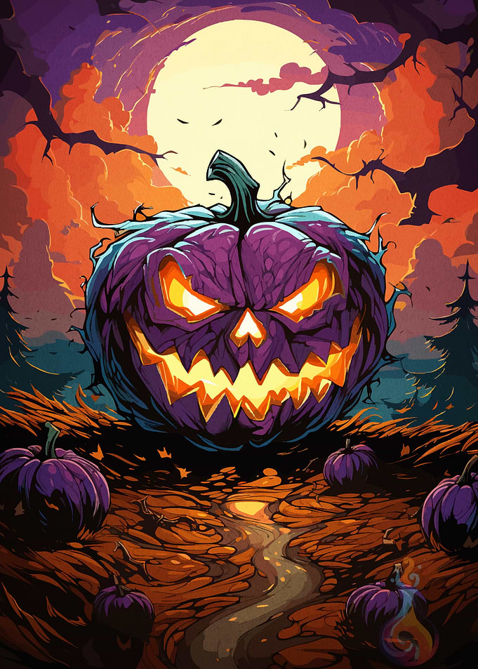 Halloween Pumpkin Full Moon