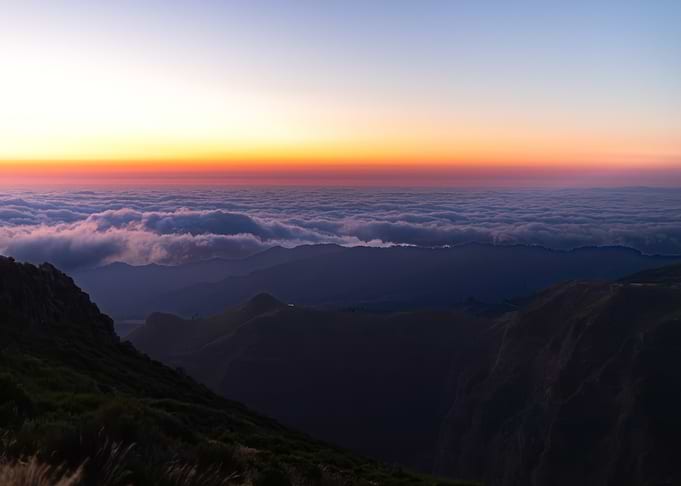 Mountain View Above the Clouds at Sunrise