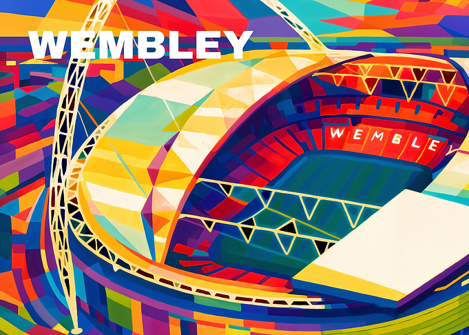 Wembley Stadium Colorful Abstract Art