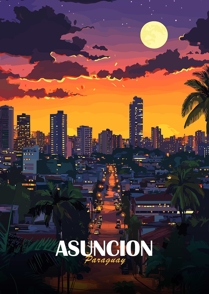 Asuncion, Paraguay Cityscape at Night
