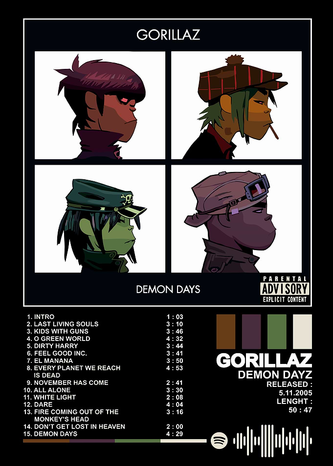 Gorillaz - Demon Days Album Cover