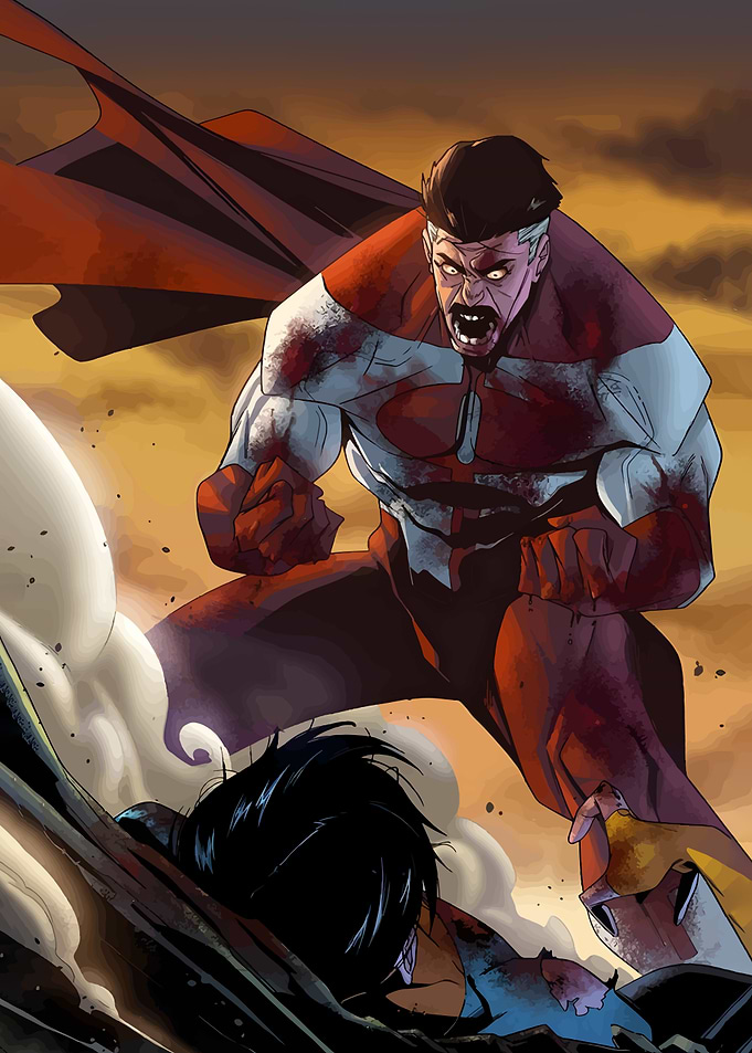 Invincible Comic Book Battle Scene